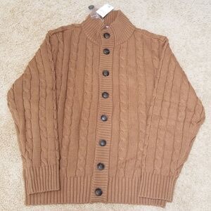 NWT! H2H Men's Brown Cable Knit Size XL Cardigan